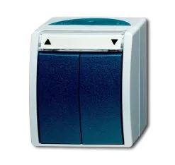 Universal Busch Jaeger Jalousieschalter/-taster 2601/4 W-53 Grau/blaugrün Ocean Aufputz