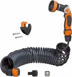Ewuaqua Spiralschlauch-Set 72008 10 M, Komplett, Mit Wandbefestigung