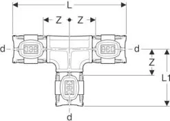 Geberit FlowFit T-Stück 620082001 DN 20, Ø 25 Mm, Egal -Werkzeug Verkaufsgeschäft Geberit FlowFit T Stueck 620082001 DN 20 o 25 mm egal 1