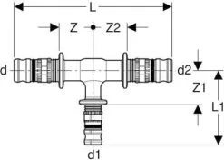 Geberit Mepla T-Stück 622312005 Ø 20x20x16mm, PVDF, Reduziert -Werkzeug Verkaufsgeschäft Geberit Mepla T Stueck 622312005 o 20x20x16mm PVDF reduziert 1