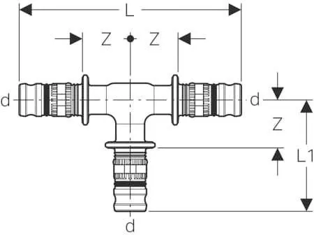 Geberit Mepla T-Stück 623310005 Ø 26mm, PVDF, Egal 4 Geberit Mepla T-Stück 623310005 Ø 26mm, PVDF, Egal – Bild 2