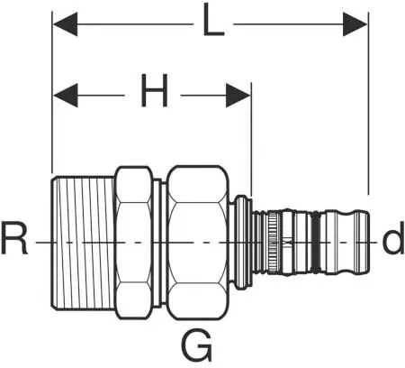 Geberit Mepla Übergangsverschraubung 603590005 Ø 26mmxR 3/4, Rotguss, Mit AG 4 Geberit Mepla Übergangsverschraubung 603590005 Ø 26mmxR 3/4, Rotguss, Mit AG – Bild 2