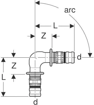 Geberit Mepla Winkel 622271005 90°, Ø 20mm, PVDF 4 Geberit Mepla Winkel 622271005 90°, Ø 20mm, PVDF – Bild 2