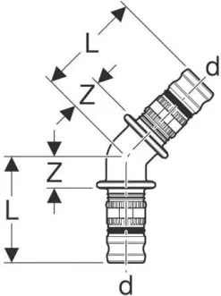 Geberit Mepla Winkel 625245005 45°, Ø 40mm, PVDF -Werkzeug Verkaufsgeschäft Geberit Mepla Winkel 625245005 45° o 40mm PVDF 1