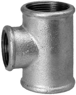 Schmidt, Hermann Hermann Schmidt Temperguss 130 T-Stück 13130236 DN 50 X 40, 2" X 1 1/2", Reduziert, IG/IG/IG, Verzinkt