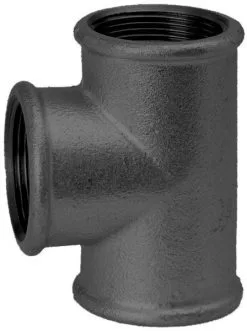 Schmidt, Hermann Hermann Schmidt Temperguss 130 T-Stück 14130010 DN 10, 3/8", Egal, IG/IG/IG, Schwarz