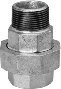 Schmidt, Hermann Hermann Schmidt Temperguss 331 Verschraubung 13331015 DN 15, 1/2", Flach Dichtend, IG/AG, Verzinkt