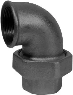 Schmidt, Hermann Hermann Schmidt Temperguss 95 Winkelverschraubung 14095025 DN 25, 1", Flach Dichtend, IG/IG, Schwarz