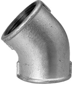 Schmidt, Hermann Hermann Schmidt Temperguss Winkel 13120015 DN 15, 1/2", 45Grad, IG/IG, Verzinkt