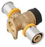 KAN-therm KAN-press 6in1 Wandscheibe 1009285057 20 Mm X 1/2 IG X 20 Mm, Messing, Durchgang, 3 Befestigungslaschen