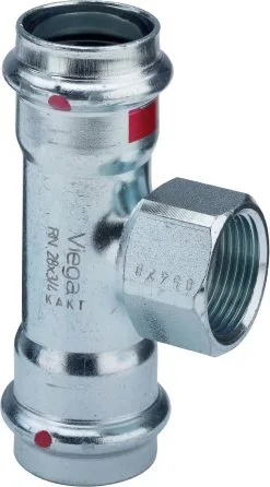 Viega Prestabo T-Stück 558895 18 Mm X Rp 1/2 X 18 Mm, Stahl Unlegiert, SC-Contur, Mehrkant