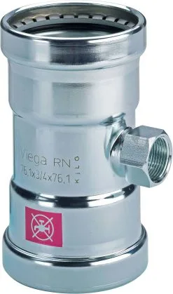 Viega Prestabo T-Stück 598068 64 Mm X Rp 3/4 X 64 Mm, Stahl Unlegiert, SC-Contur, Mehrkant