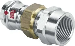 Viega Prestabo Verschraubung 643508 42 Mm X Rp 1 1/2, Stahl Unlegiert, Flachdichtend, SC-Contur, Mehrkant