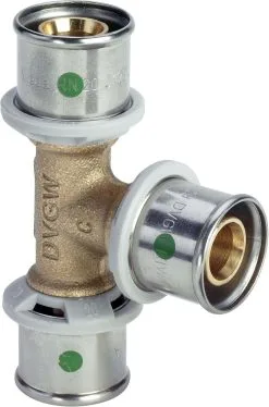 Viega Sanfix-P T-Stück 566869 40 X 32 X 32 Mm, Mit SC-Contur, Rotguss