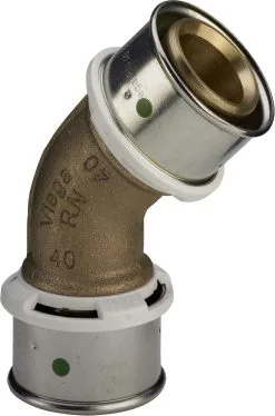 Viega Sanfix-P Winkelkupplung 575083 50 Mm, 45Grad, Mit SC-Contur, Rotguss