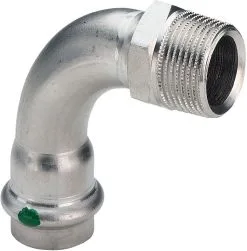 Viega Sanpress Inox Bogen 436957 42mmxR 1 1/2, 90Grad, Stahl Nichtrostend, SC-Contur