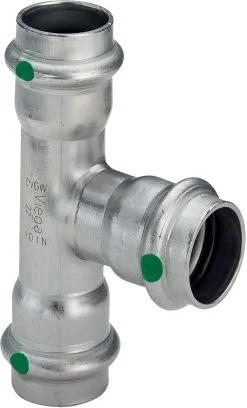 Viega Sanpress Inox T-Stück 435851 15x15x15mm, Stahl Nichtrostend, SC-Contur
