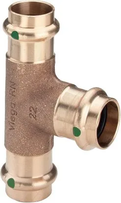 Viega Sanpress T-Stück 298425 28 X 18 X 28 Mm, Mit SC-Contur, Rotguss Oder Siliziumbronze