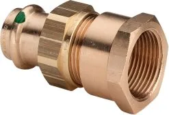 Viega Verschraubung Sanpress 2262 35 Mm X Rp 1 1/4, Rotguss Oder Siliziumbronze, Flachdichtend, SC-Contur
